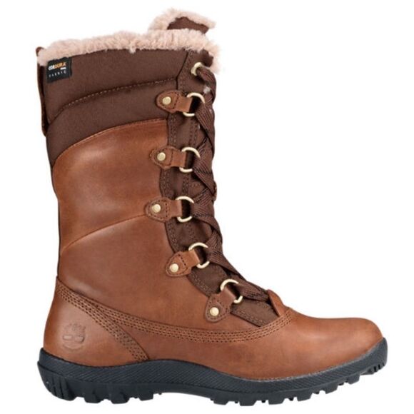 TIMBERLAND MOUNT HOPE MID WATERPROOF SNOW BOOTS Brown Leather size 7 - Picture 1 of 9